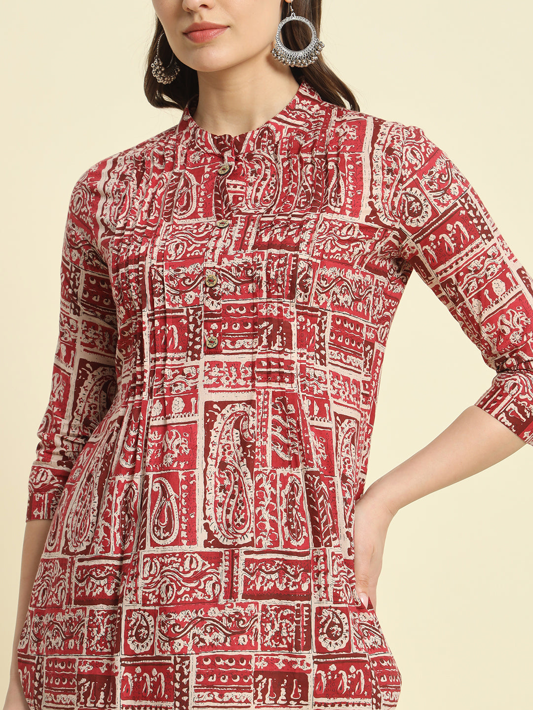 Cotton Printed Flared Top