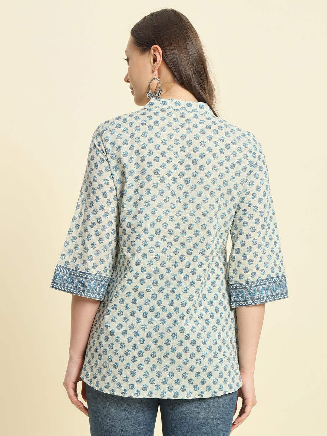 Cotton Printed Flared Top