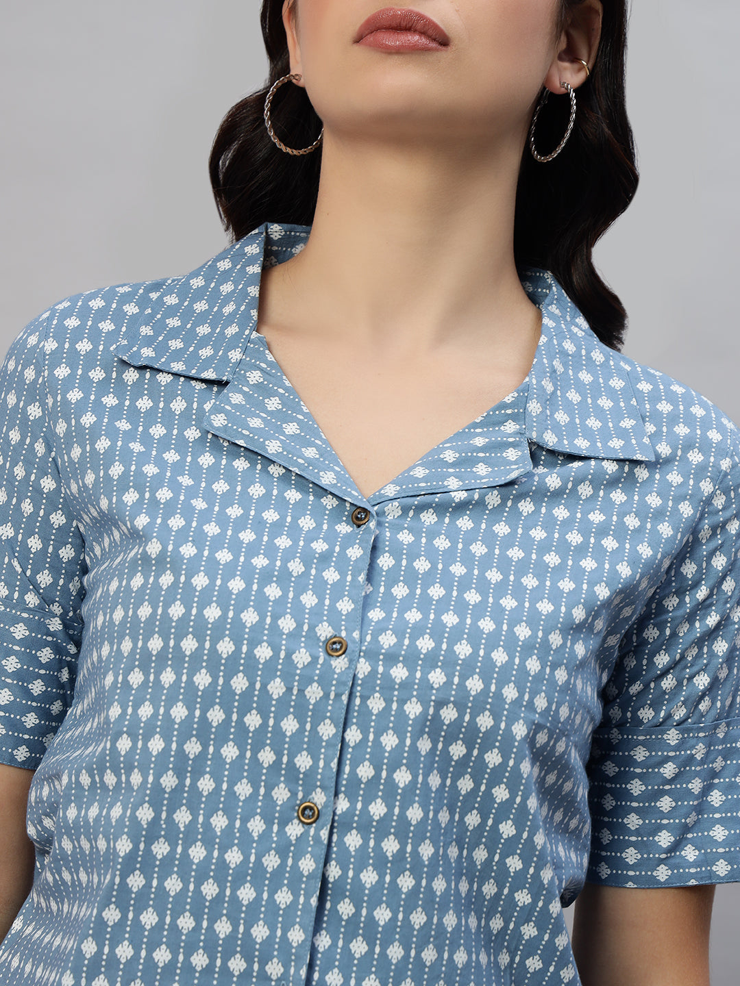 Cotton Printed Casual Short Top