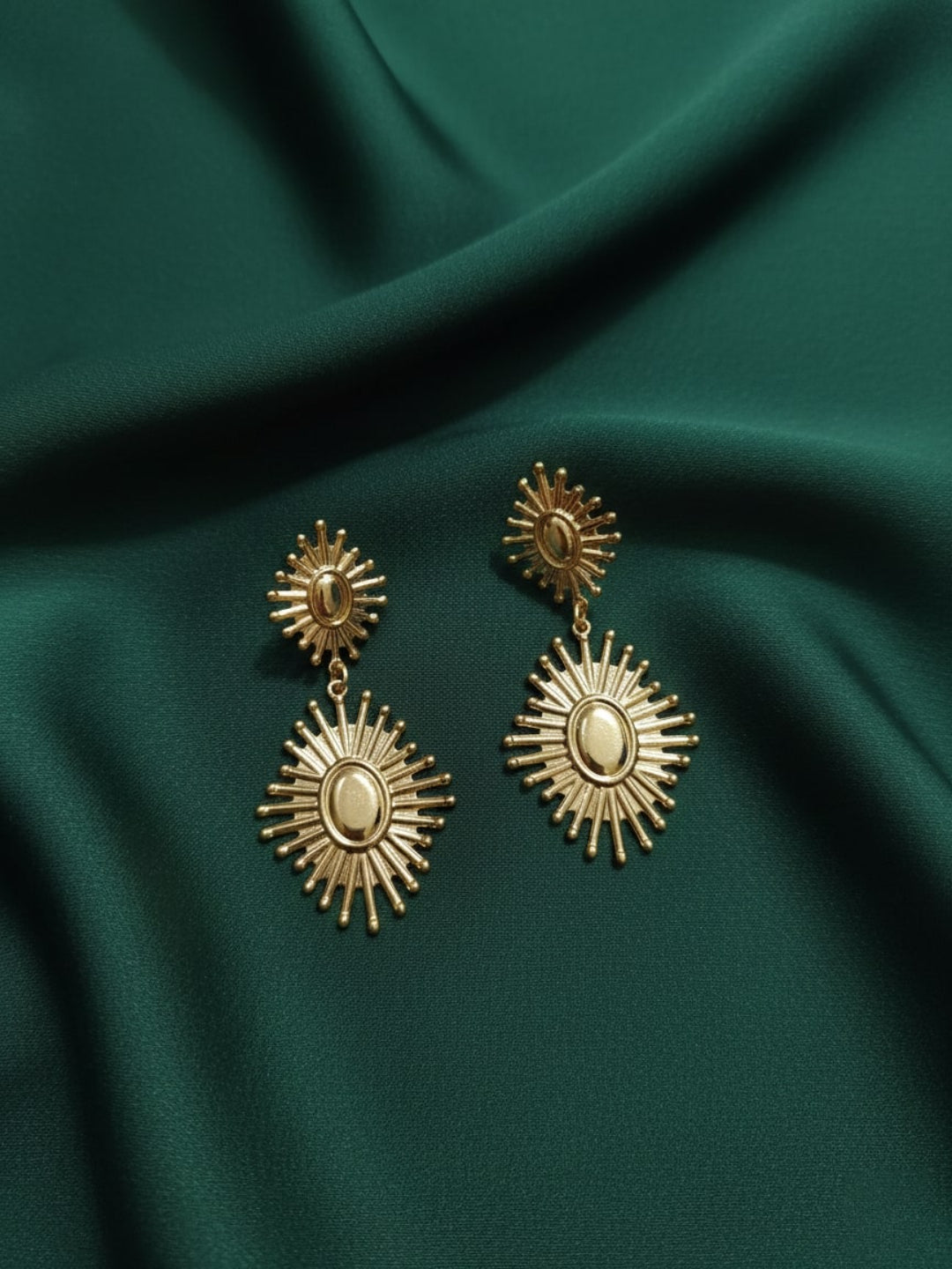 Sun Shaped Antique Drop Earrings