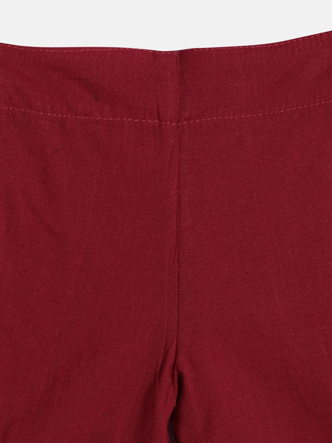 A Line Style Rayon Fabric Maroon Color Bandhej Printed Kurti And Palazzo With Gotta Lace Work