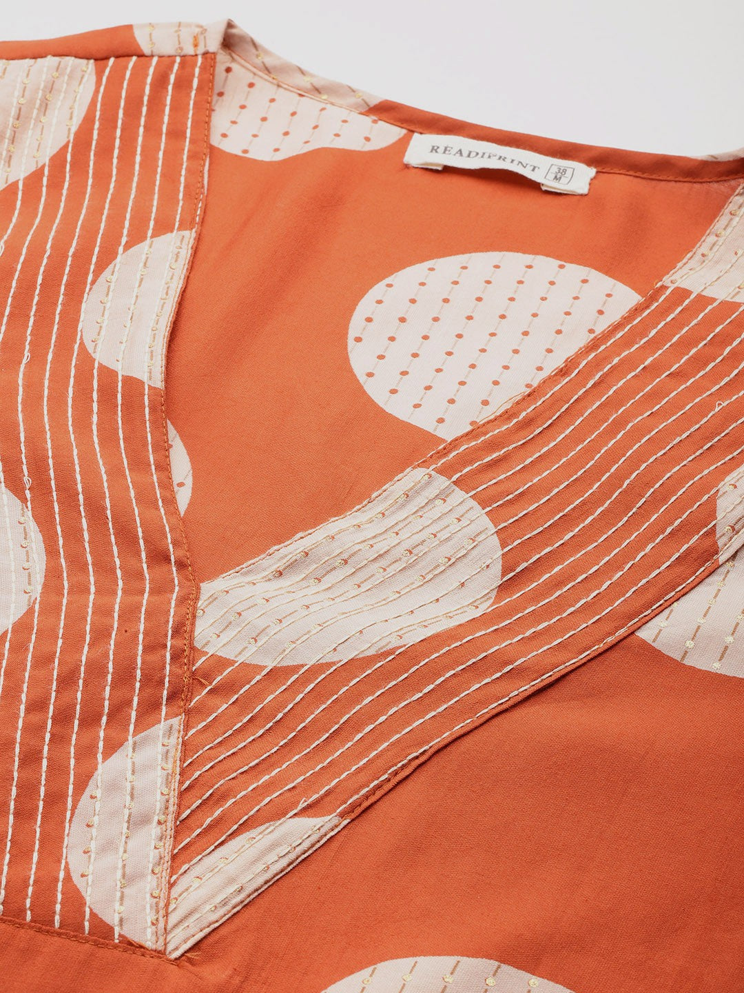 Straight Style Silk Fabric Orange Colour Kurta With Bottom