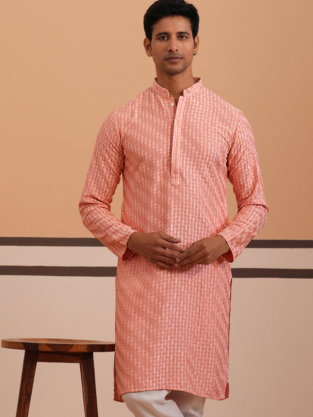 Rayon Embroidered Kurta For Men
