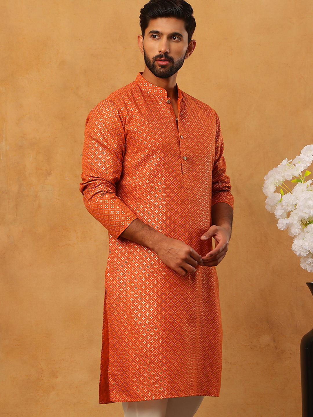 Festive Cotton Blend Printed Kurta