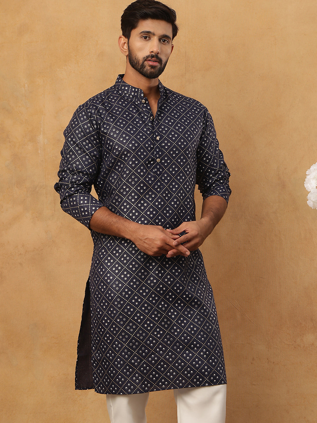 Festive Cotton Blend Printed Kurta
