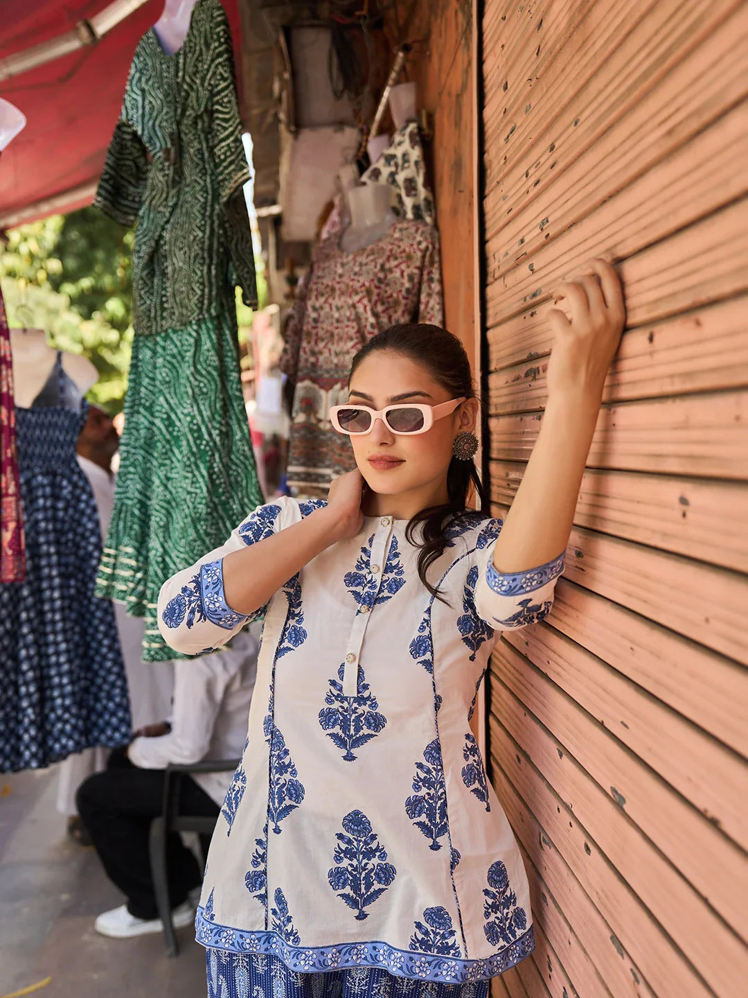 Piping A-Line Design Peplum Top