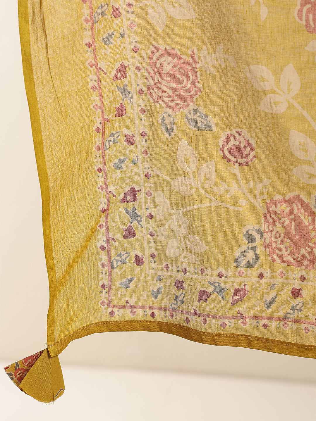 Cotton Calf Length Printed 3/4 Sleeve Key Hole Neck Tired Kurta Bottom With Dupatta (Preorder)