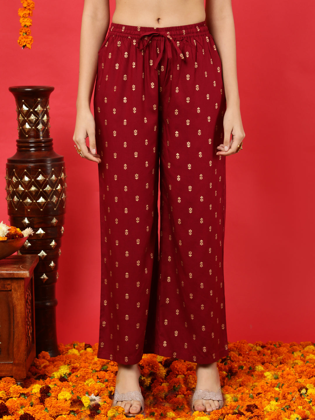 Rayon Calf Length Solid Flared 3/4 Sleeves Round Neck Kurta Bottom Dupatta Set