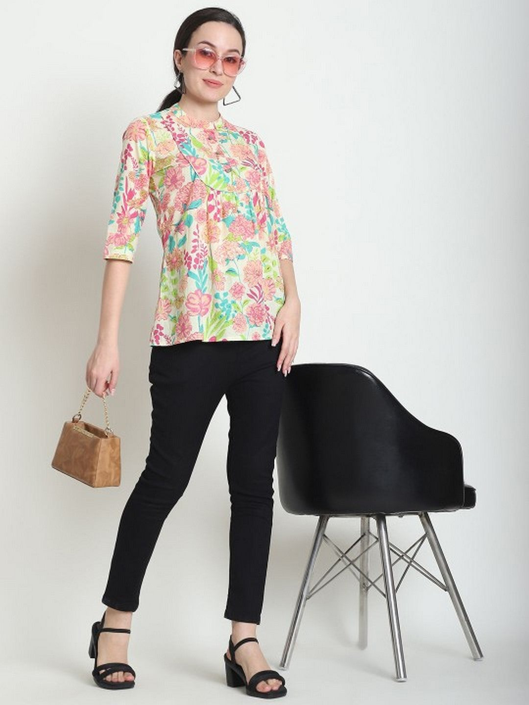 Floral Print Loose Fit Top
