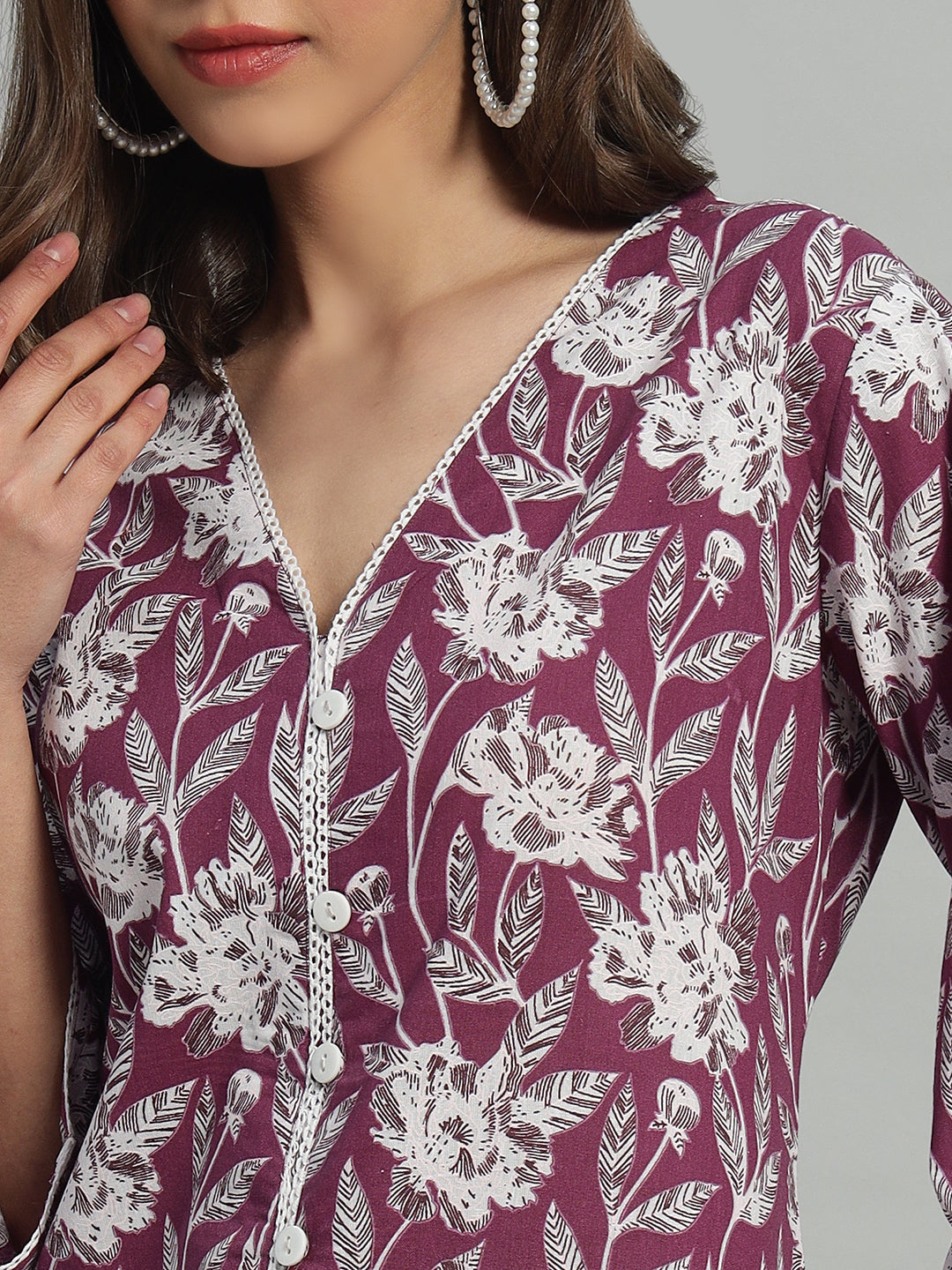 Cotton Printed Button-Down Top