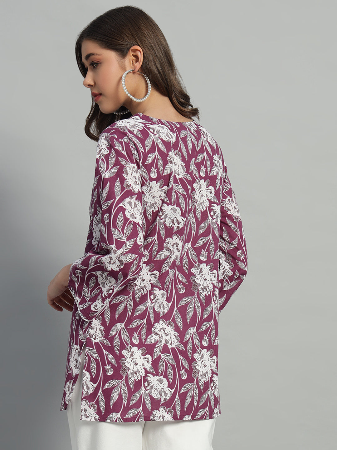 Cotton Printed Button-Down Top