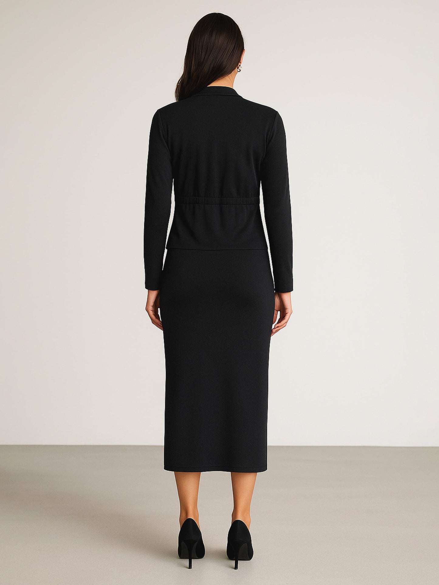 Black Strappy Bodycon Dress With Shrug
