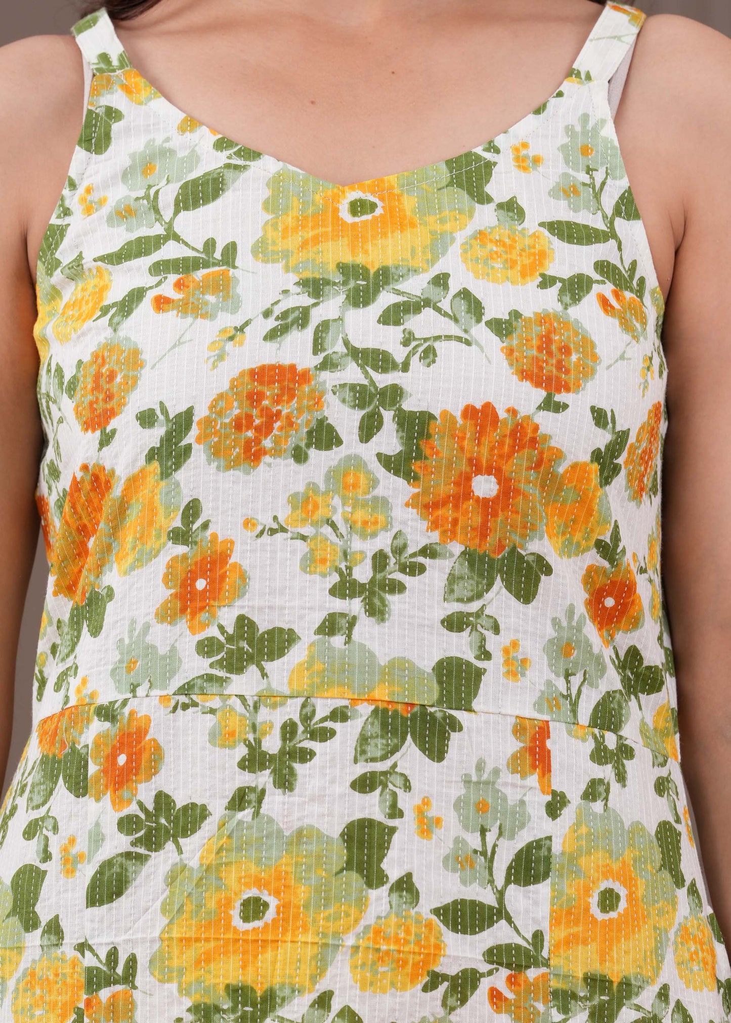 Floral Printed Sleeveless Dress