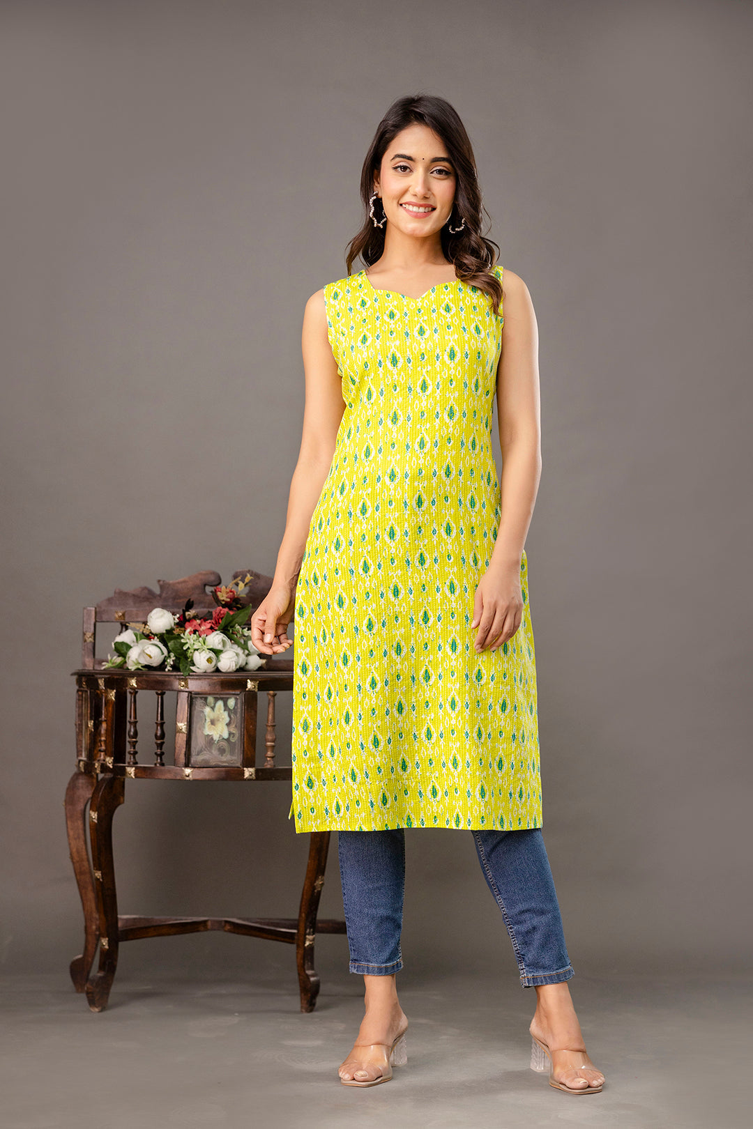 Ikkat Printed Kurta