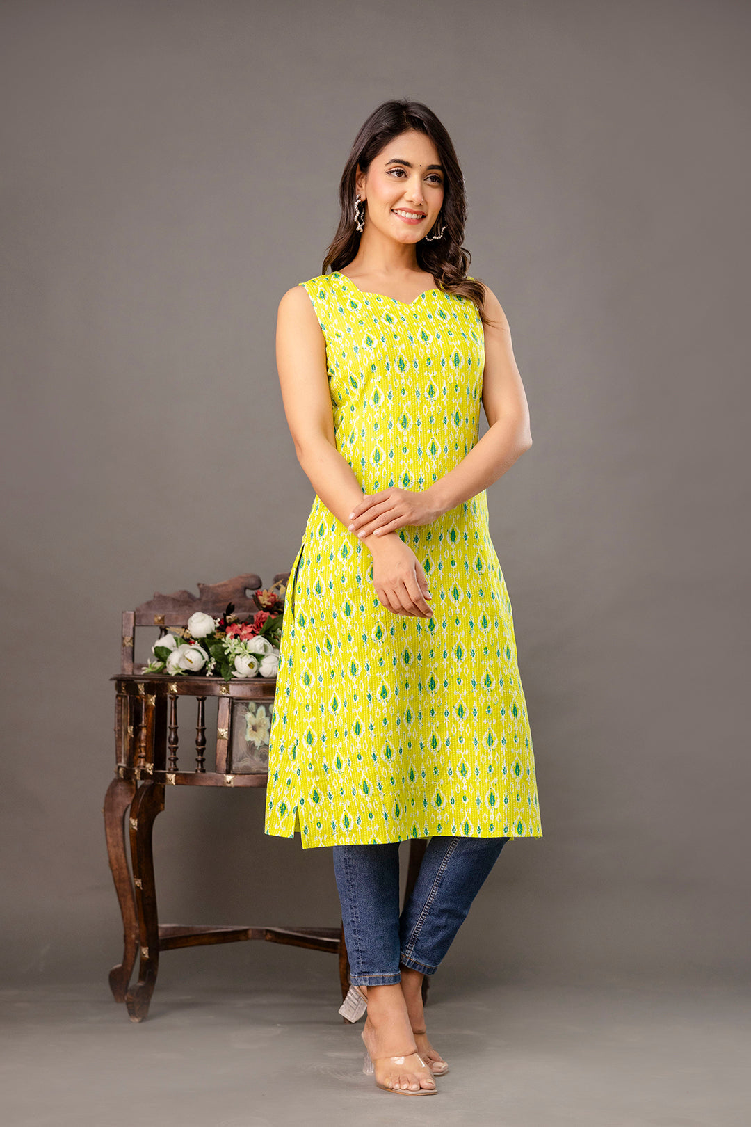 Ikkat Printed Kurta
