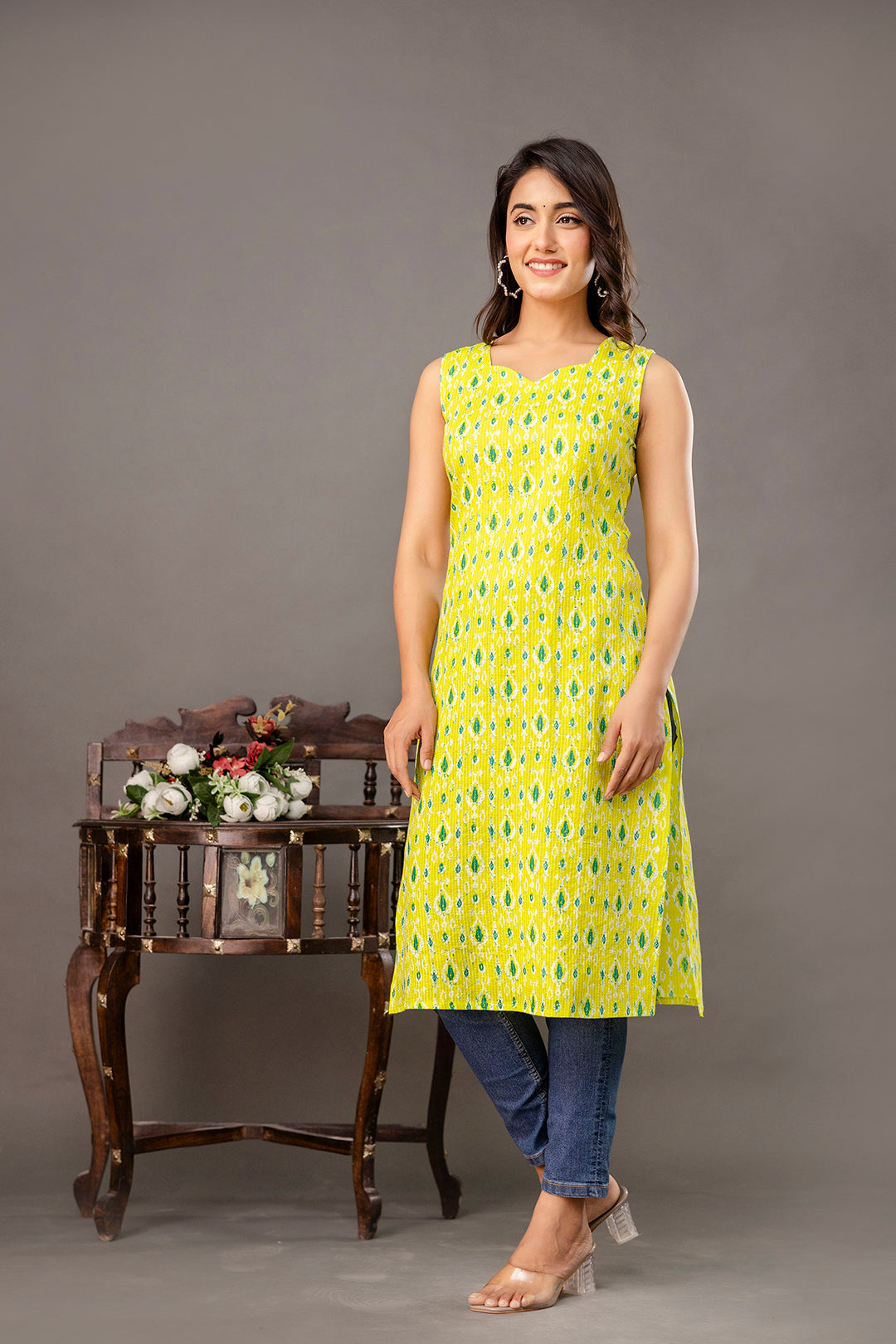 Ikkat Printed Kurta