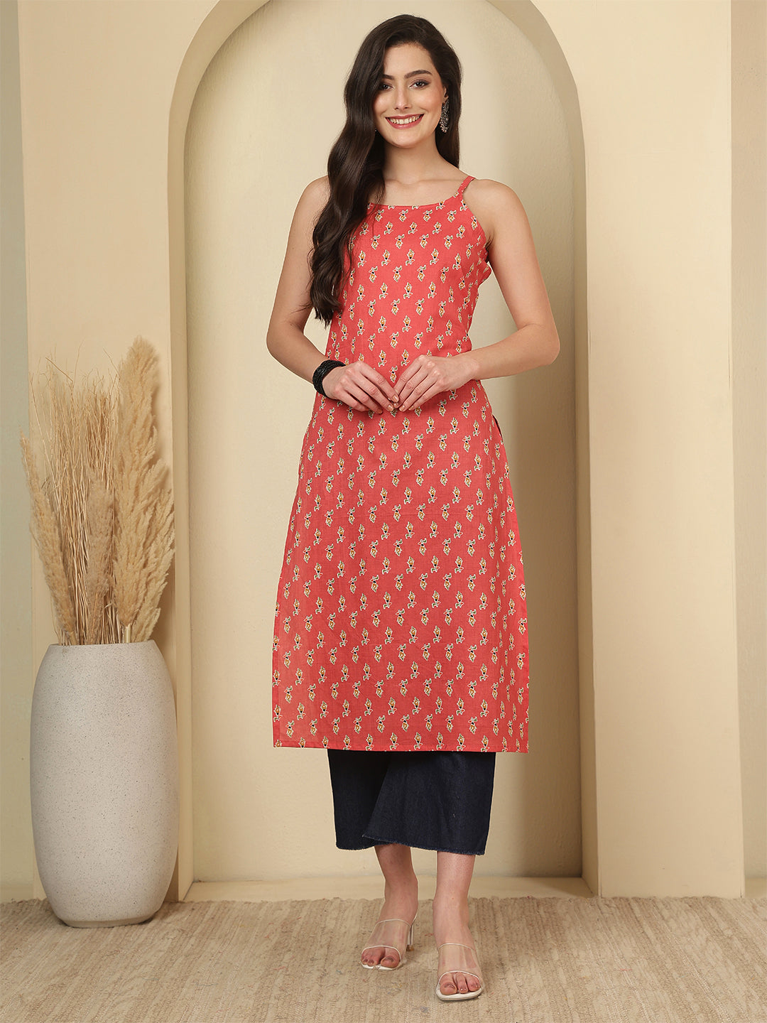 Pink Printed Kurta