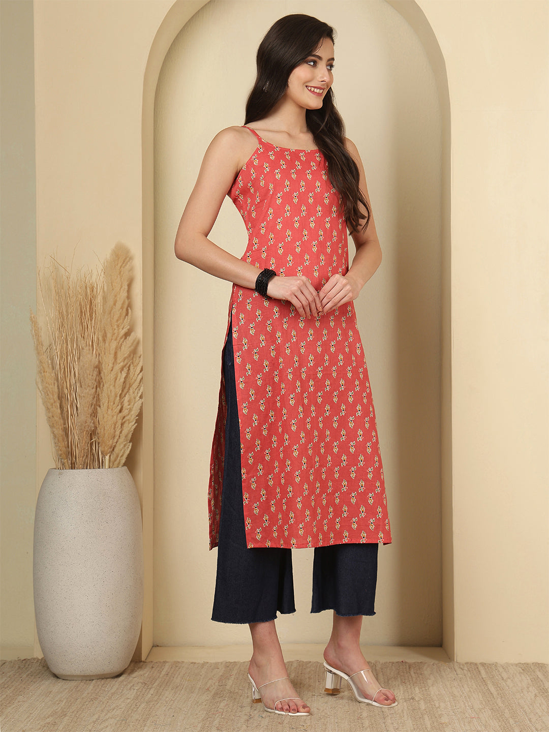 Pink Printed Kurta