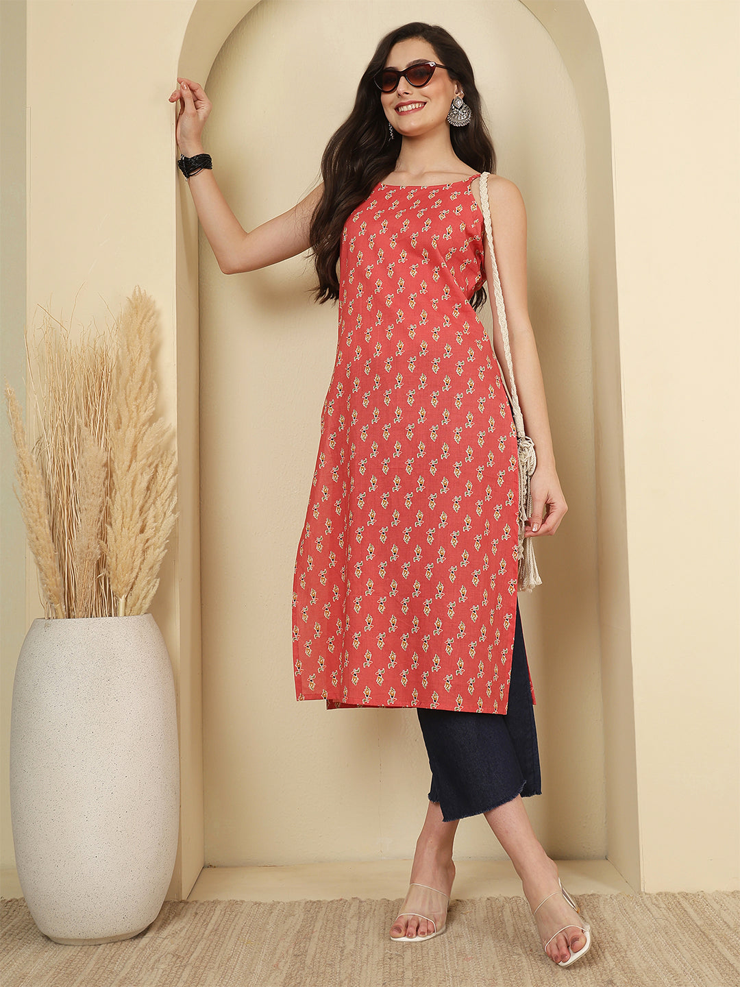 Pink Printed Kurta