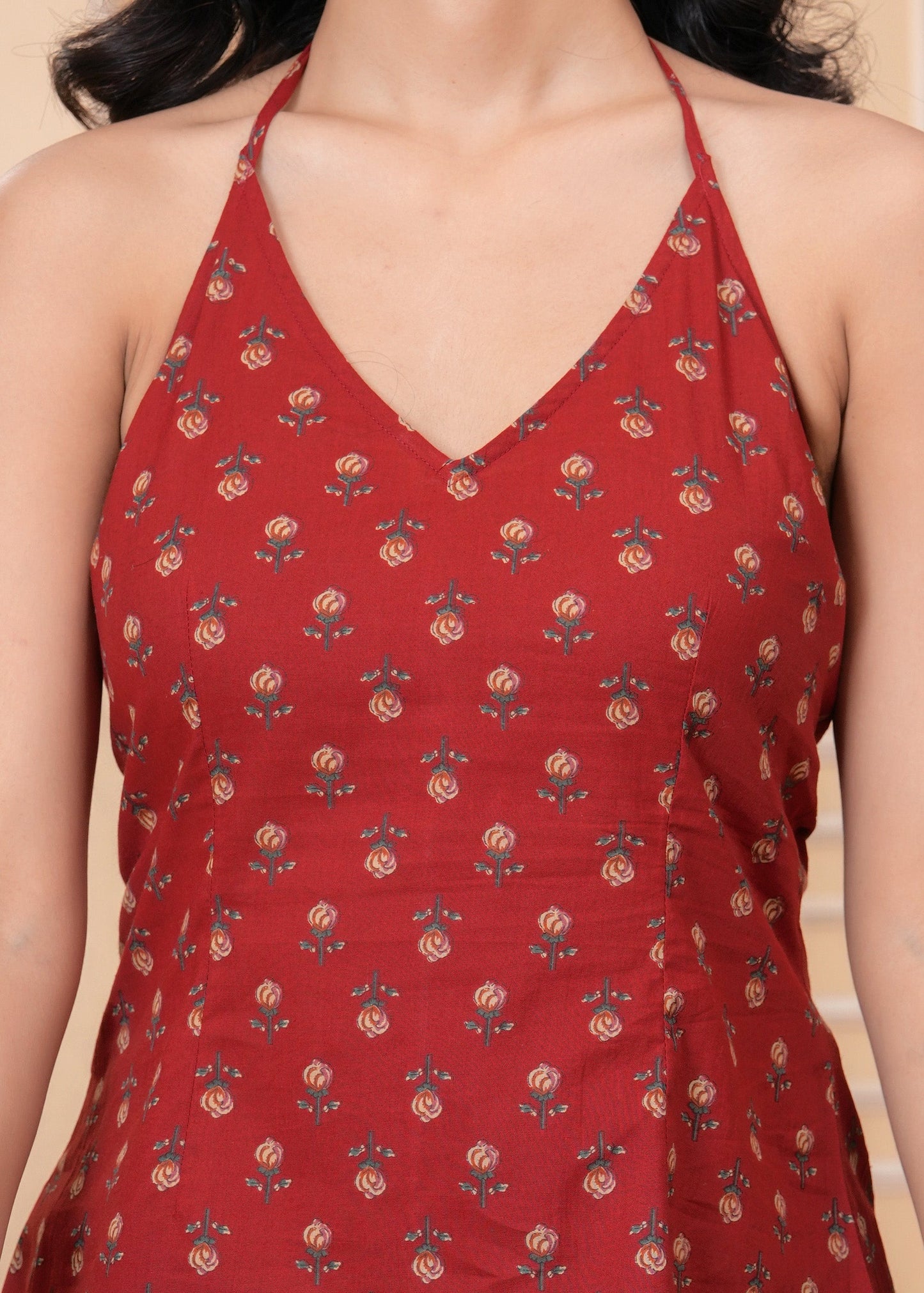 Maroon Printed Top