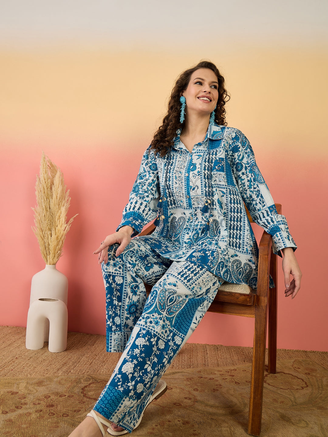 Floral Printed Cotton Co-Ord Set