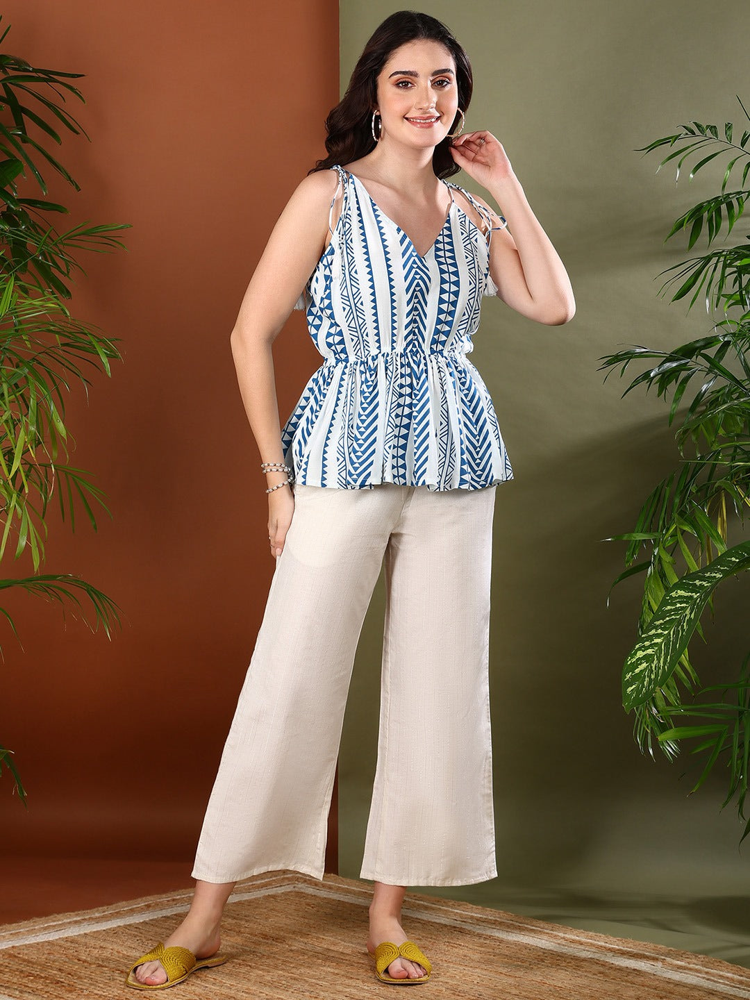 Blue Printed Rayon Co-Ords Set