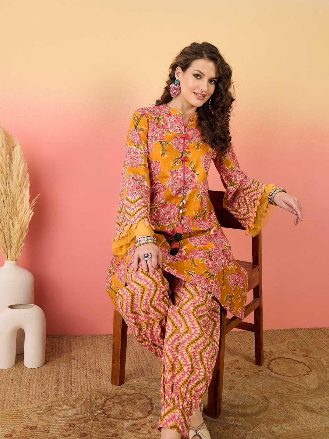 Floral Printed Cotton Co-Ord Set