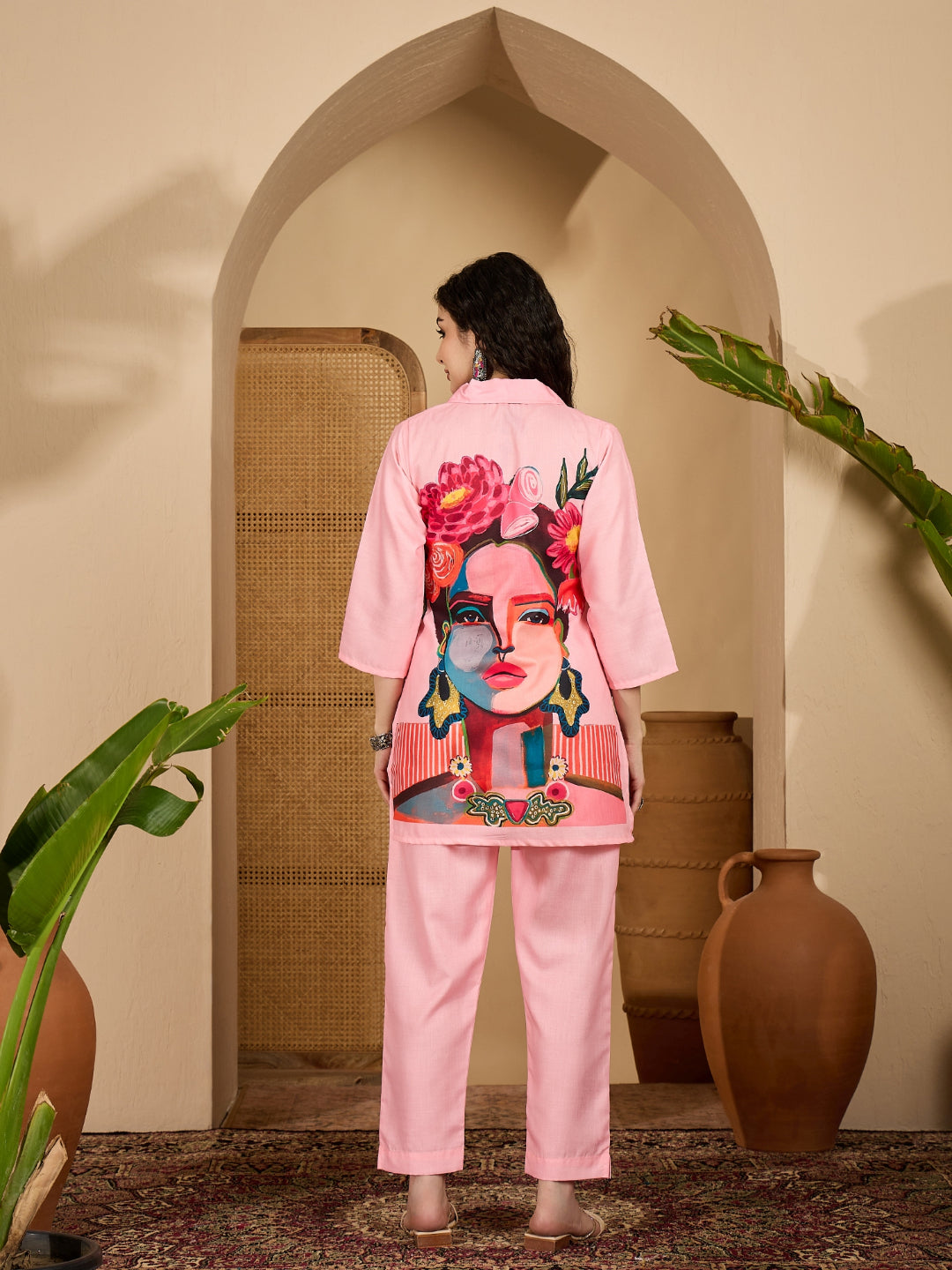 Abstract Printed Cotton Blend Co-Ord Set