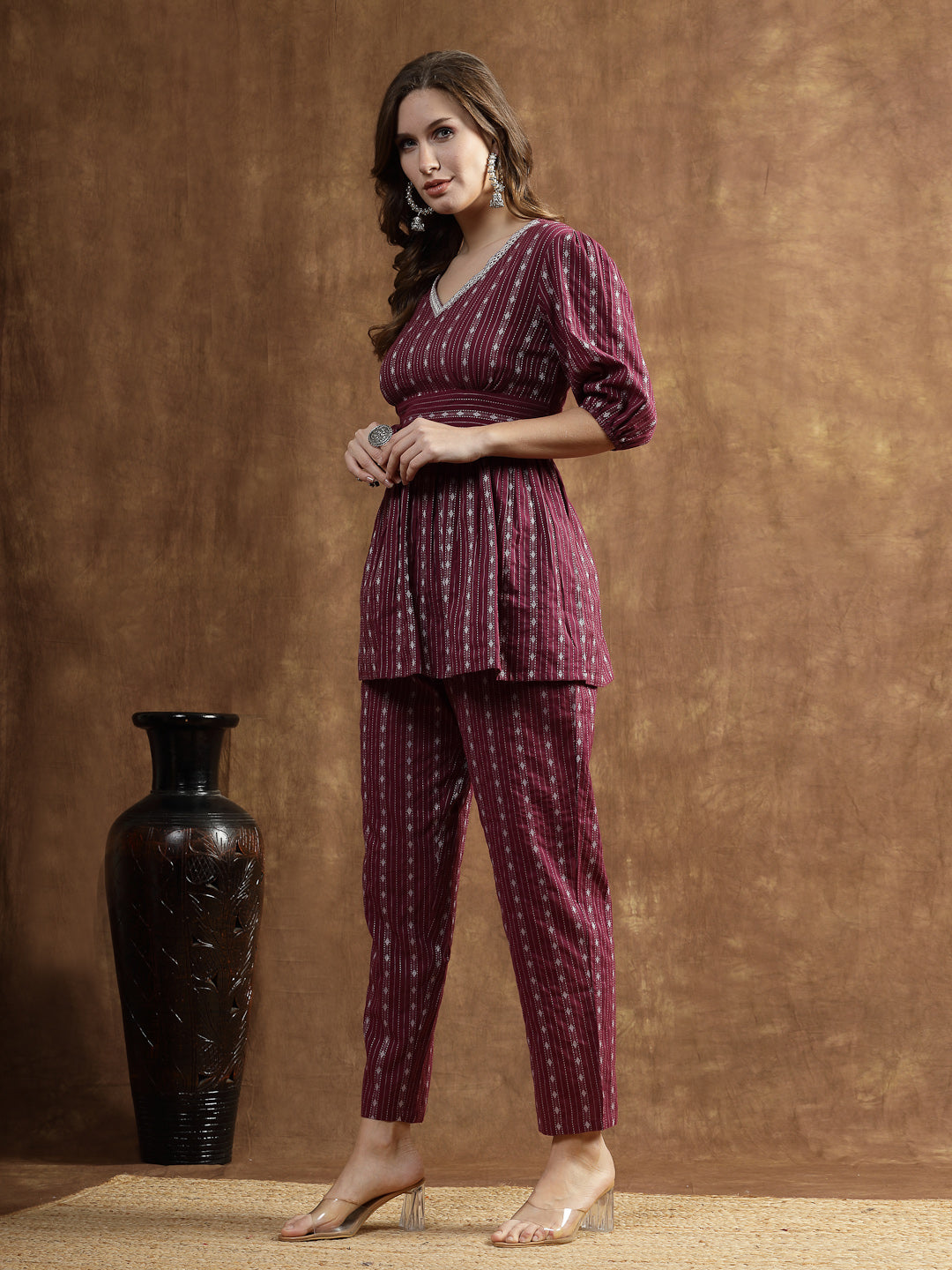 Woven Design Cotton Co-Ord Set