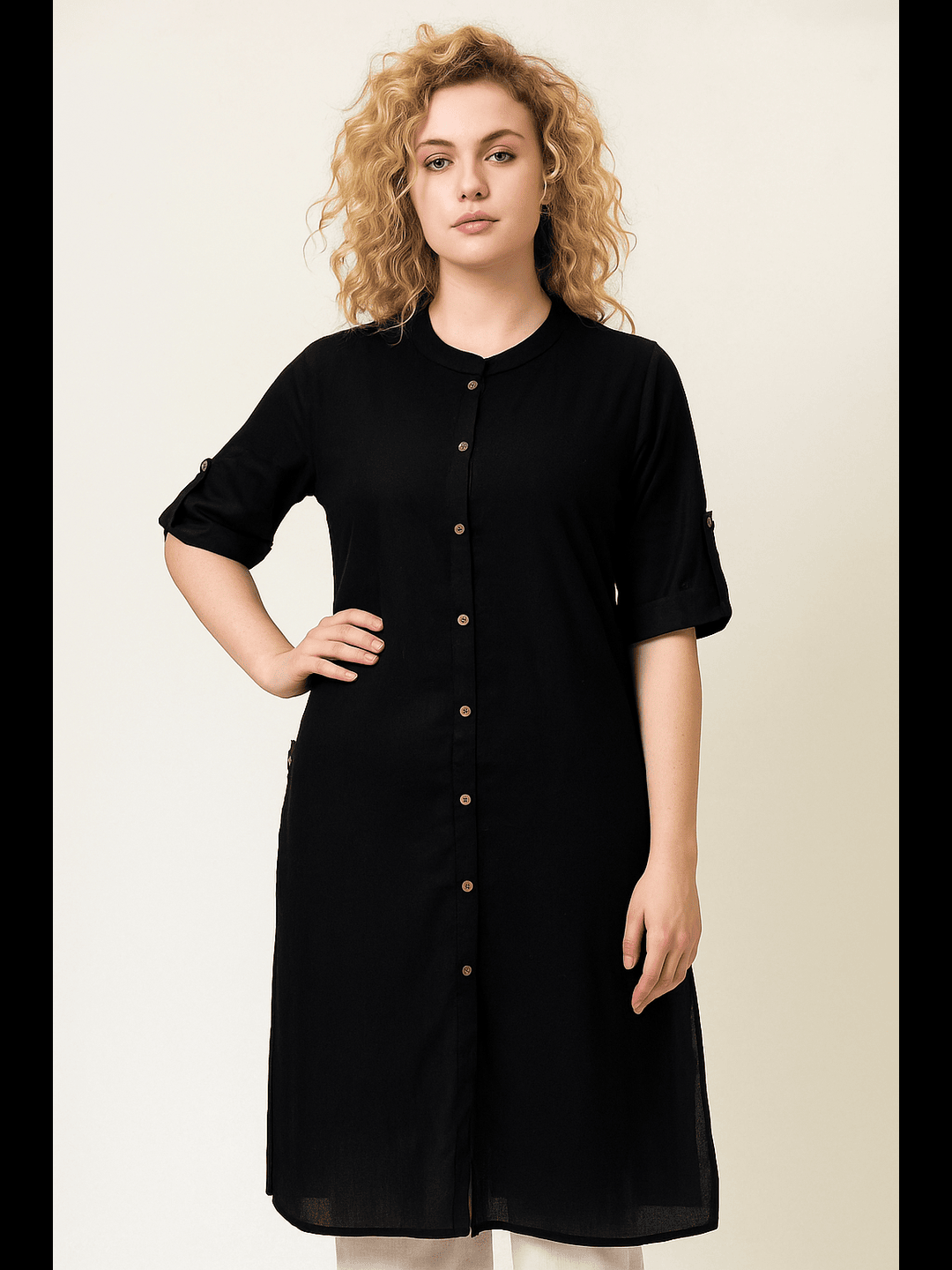 Black Plain Kurti