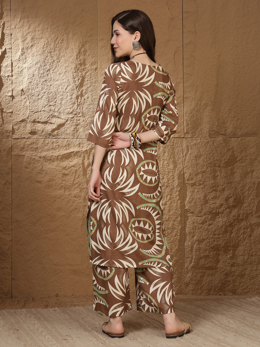 Straight Viscose Rayon Printed Kurta Set