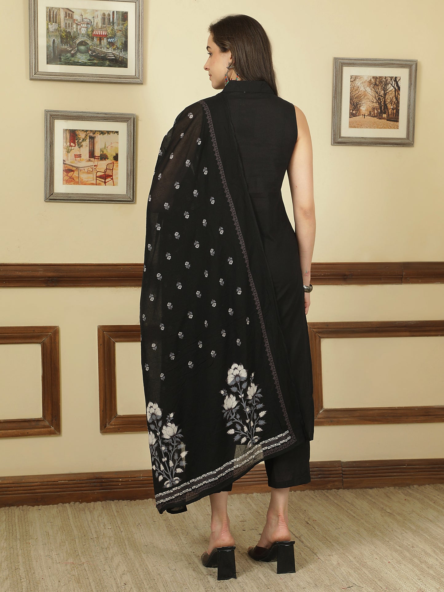 Straight Pure Cotton Dyed Kurta Set With Dupatta
