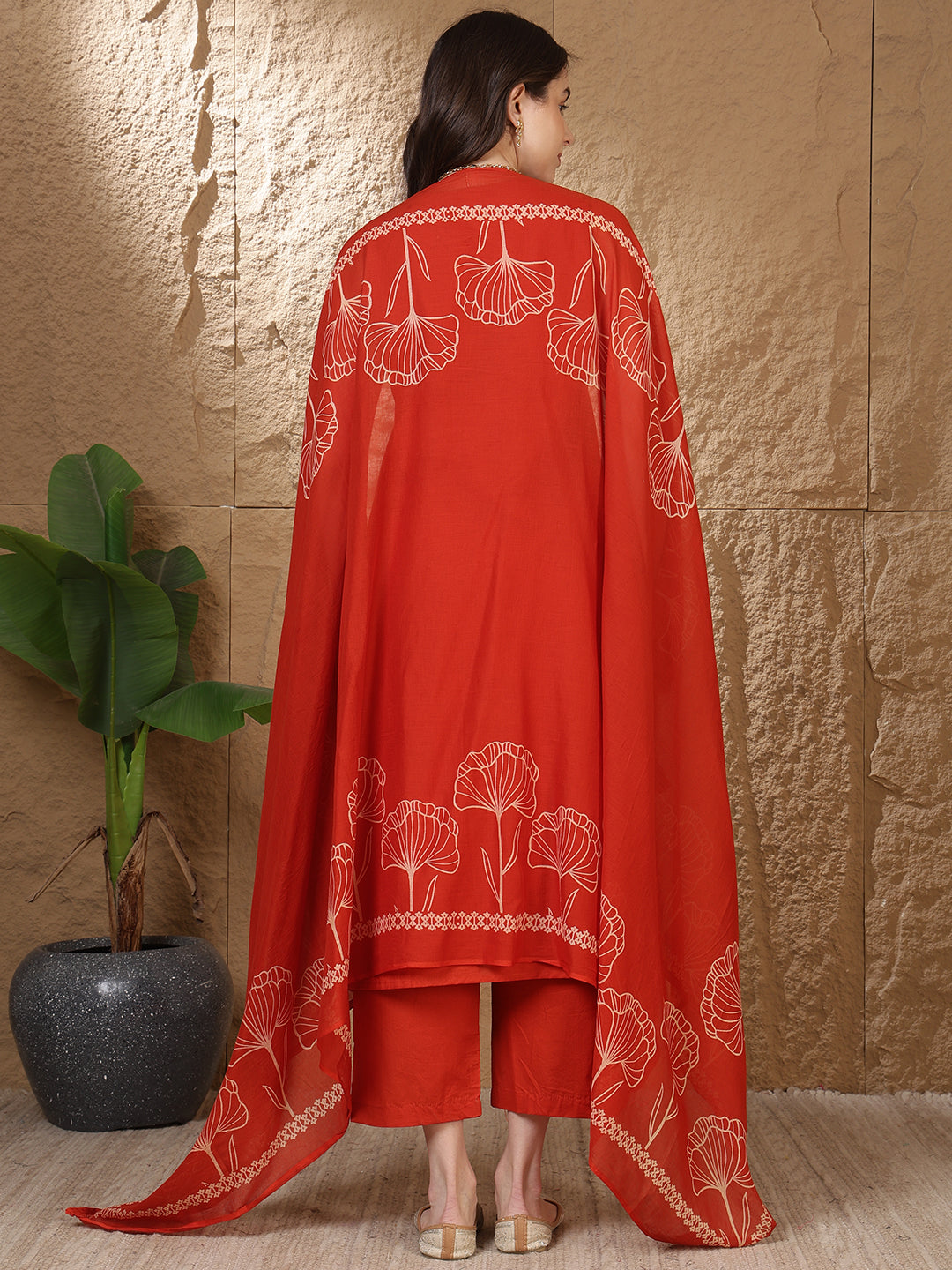 Straight Pure Cotton Dyed Kurta Set With Dupatta