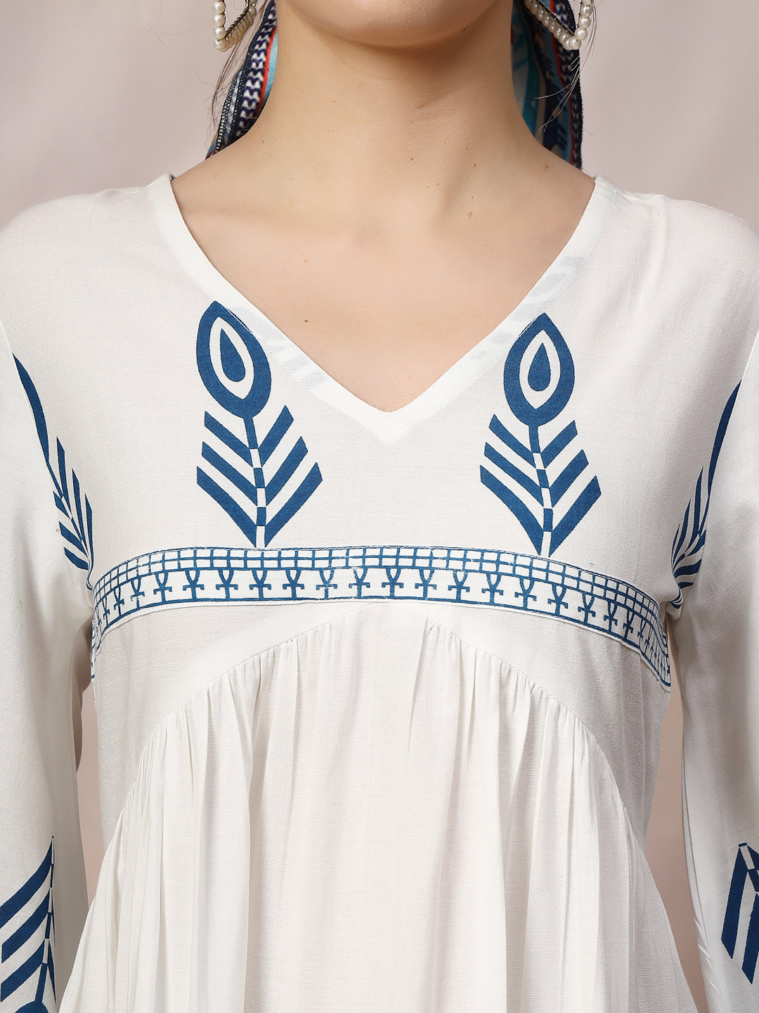 Printed Rayon Flared Dress