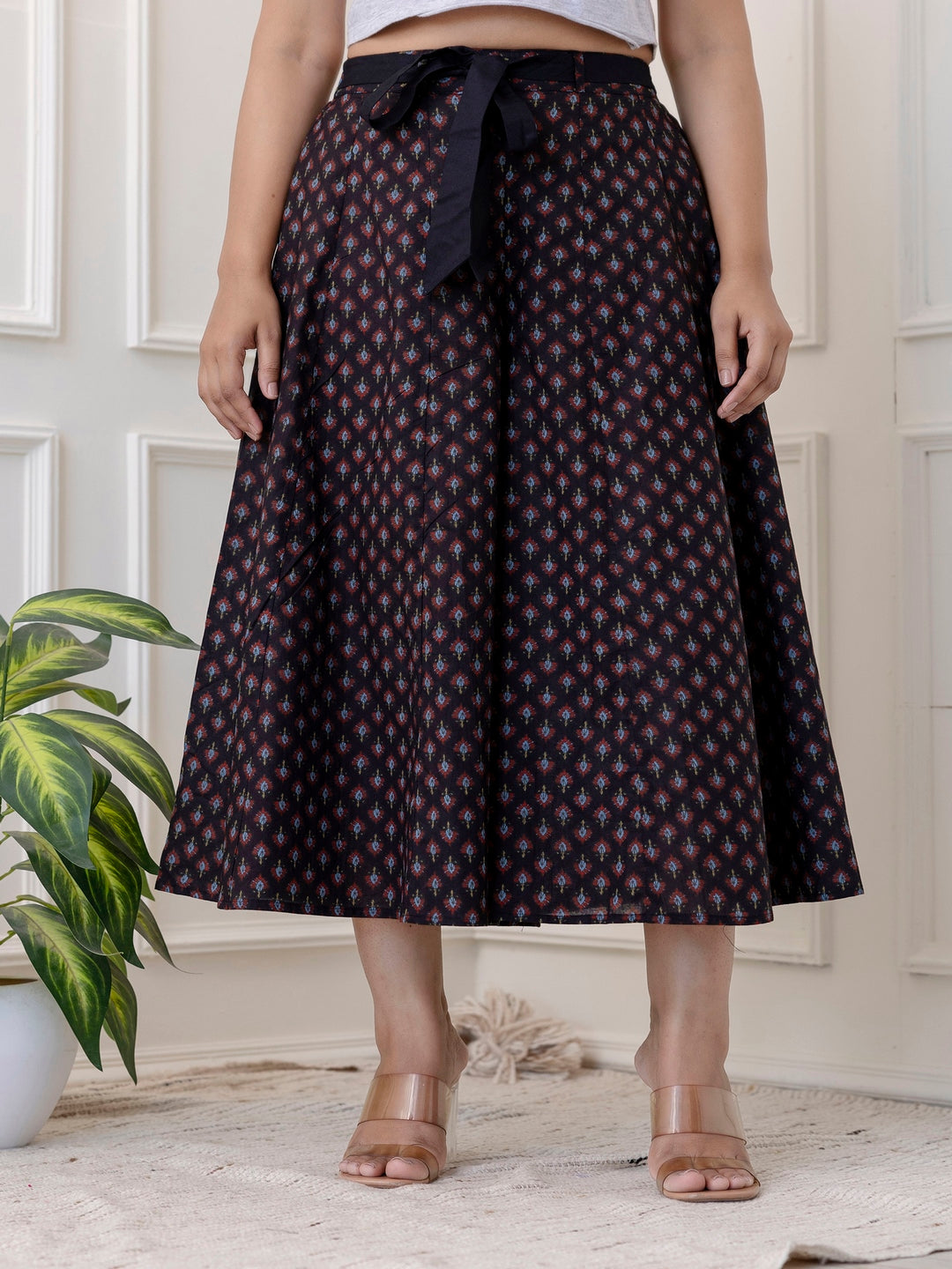 Cotton Calf Length Printed Flared Palazzo
