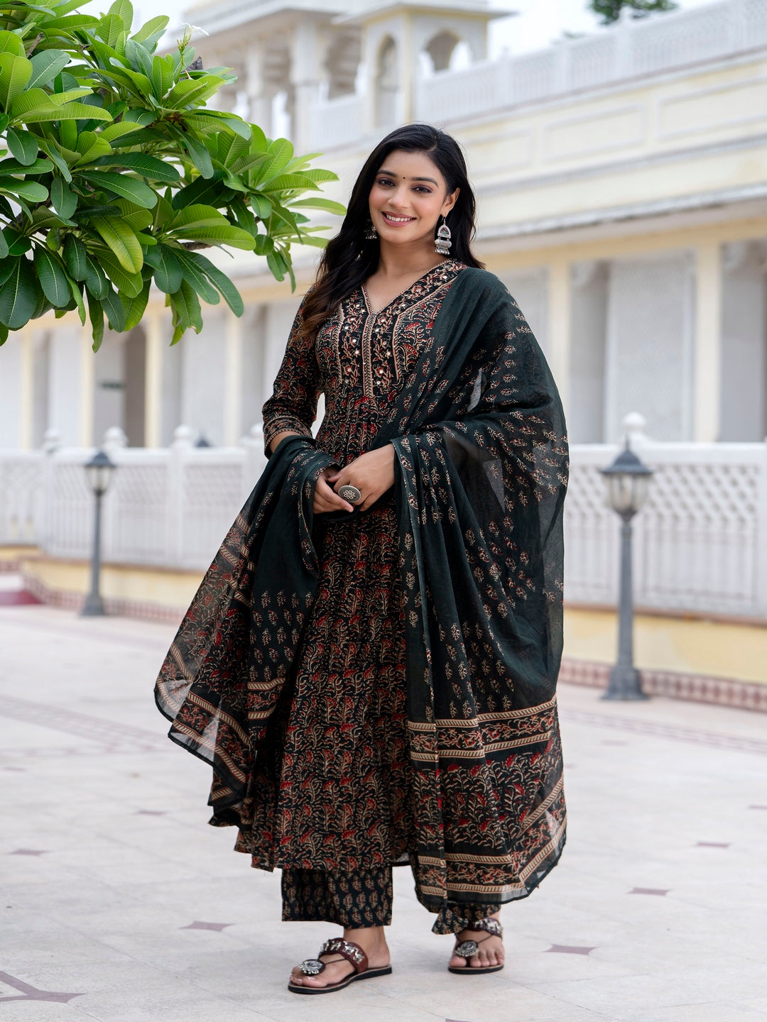 Gulmohar Jaipur green cotton printed kurta – wholesale supplier