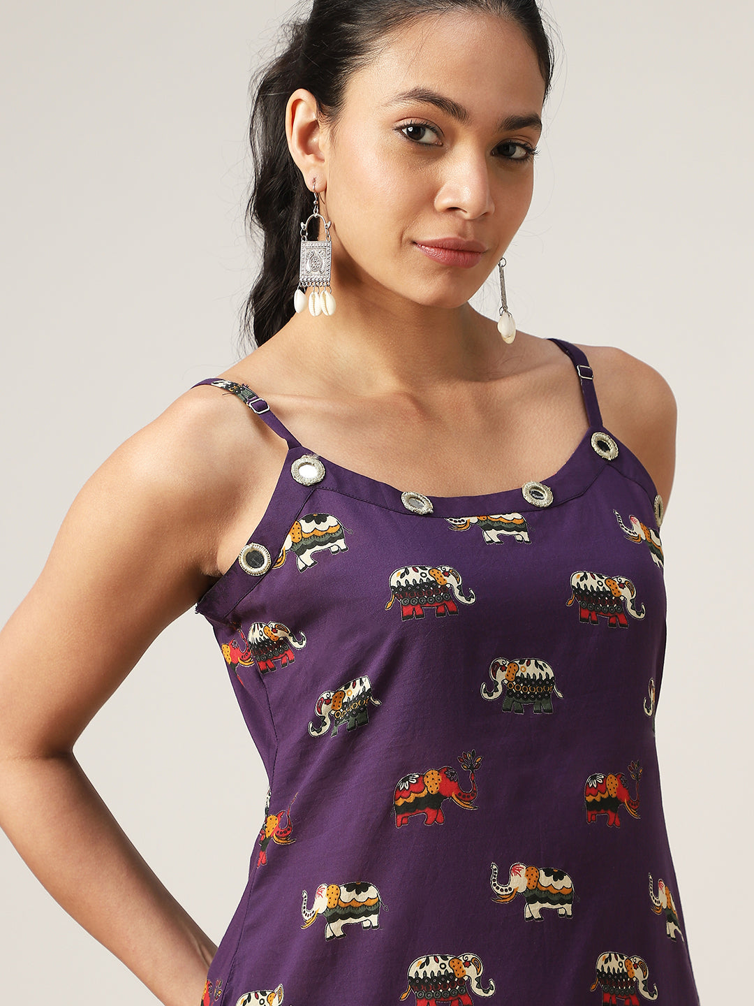 Straight Printed Rayon Strappy Kurti