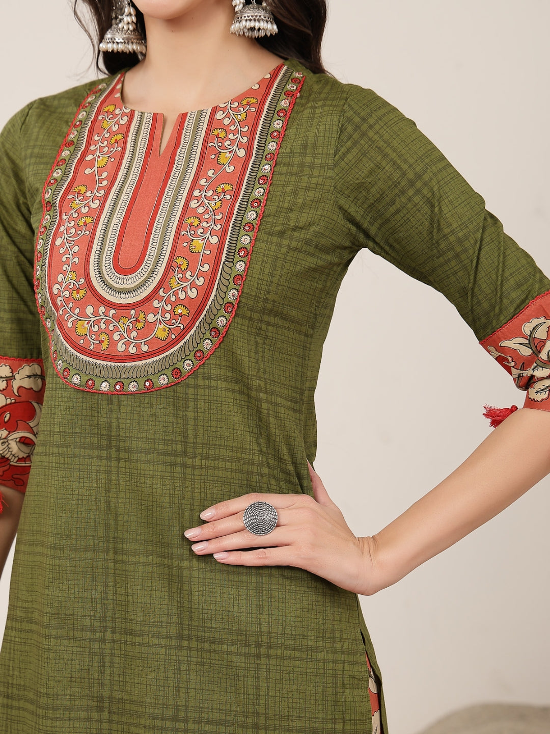 Straight Cotton Printed Kurta Set With Dupatta