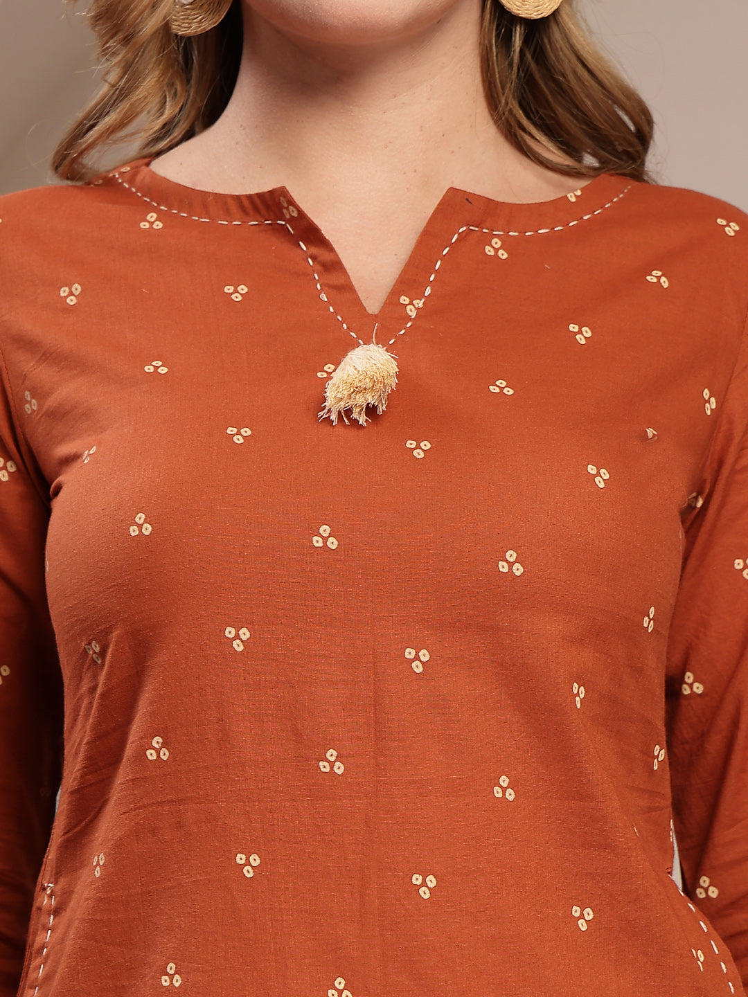 Straight Cotton Printed Top