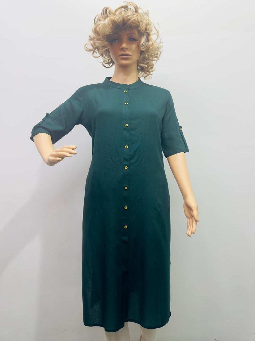 Green Plain Kurti