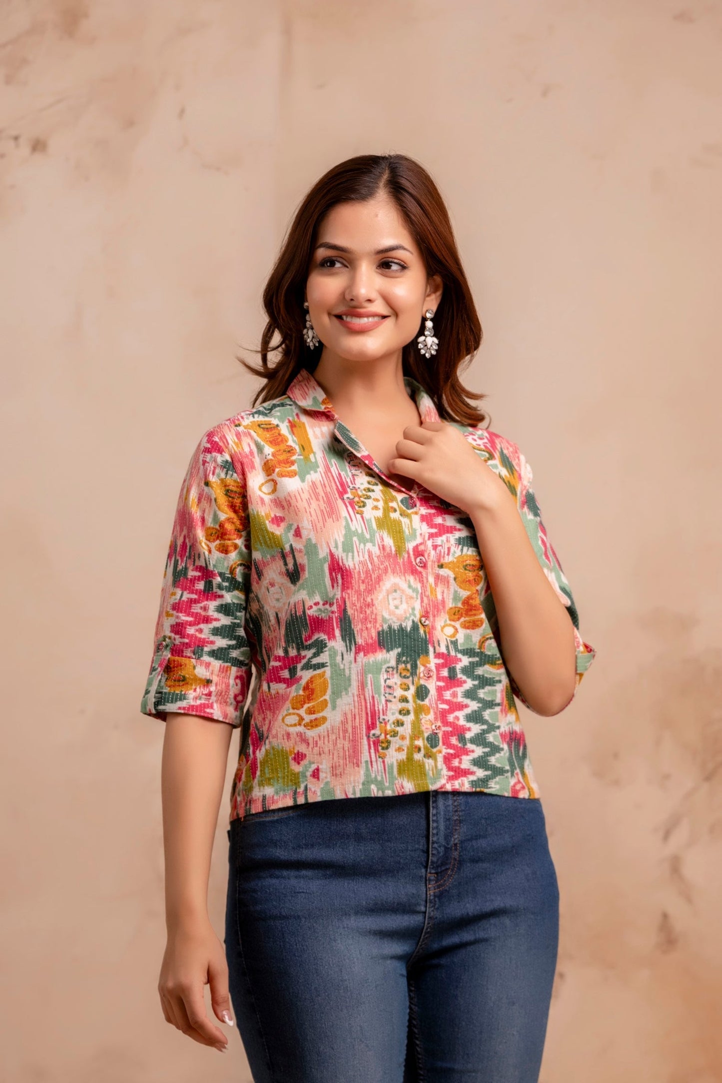Multicolor Printed Straight Tunic