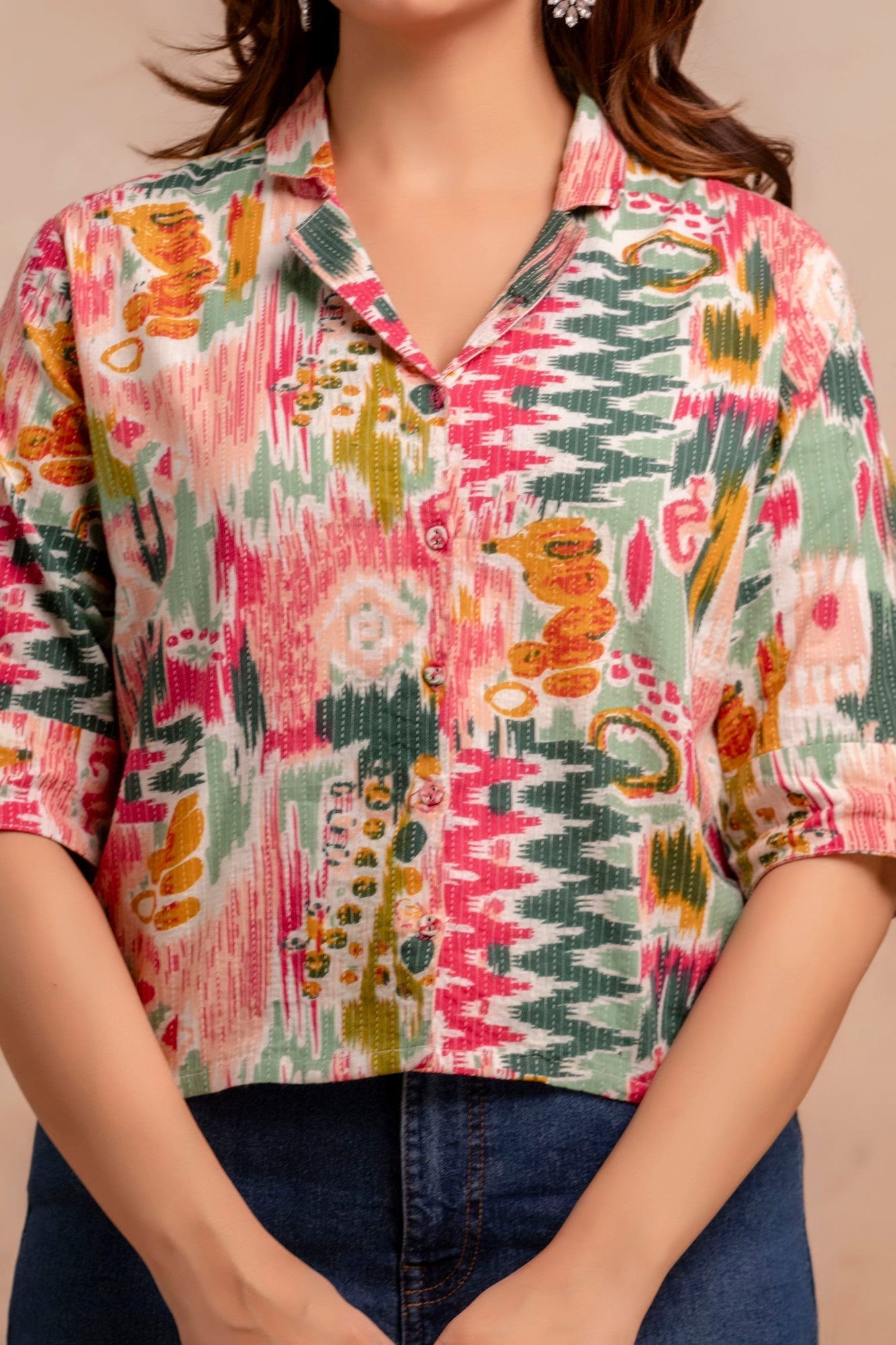 Multicolor Printed Straight Tunic