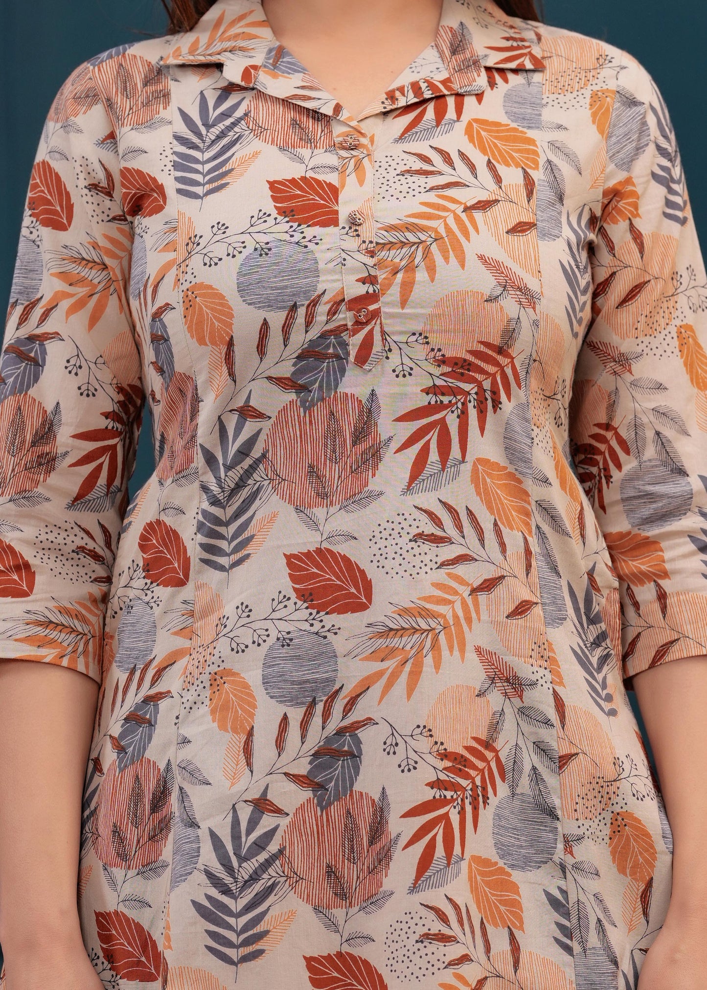 Beige Printed Co-Ord set