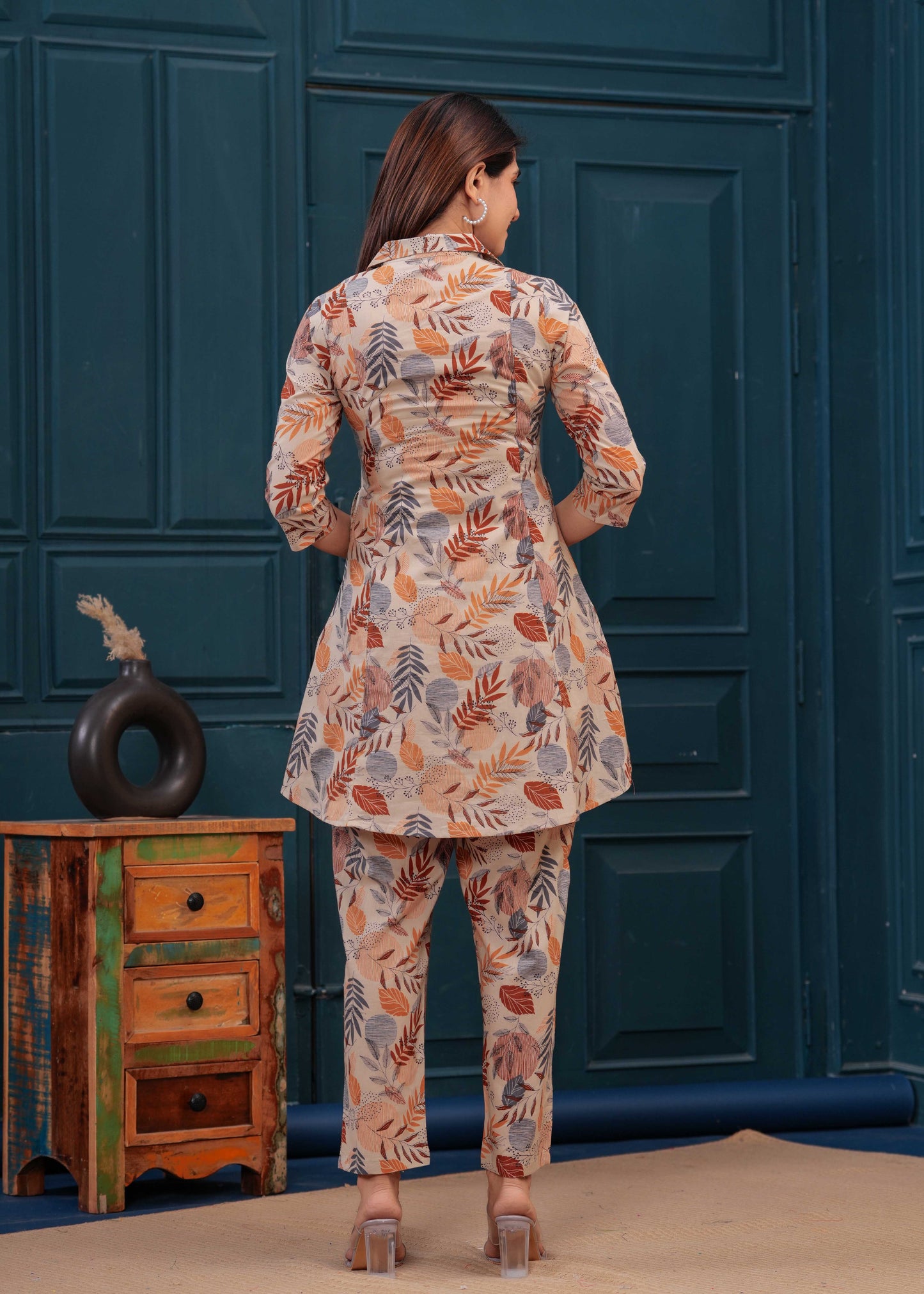 Beige Printed Co-Ord set