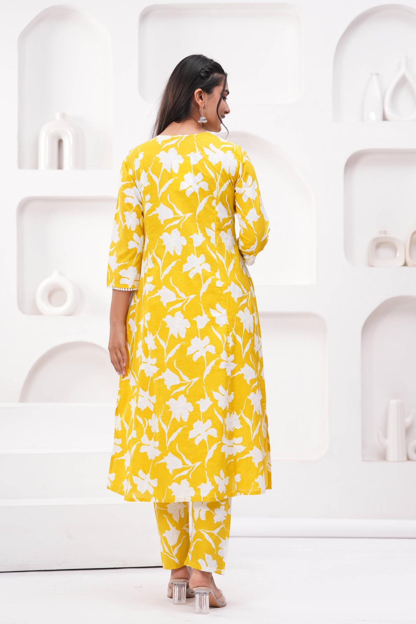 Yellow Printed Two Piece Cotton Co-ord Set