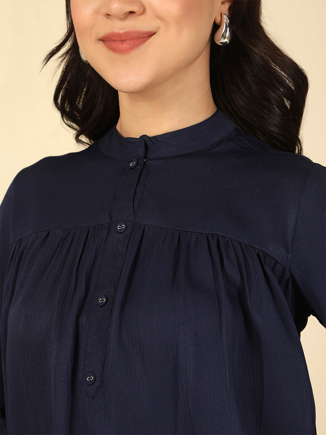 Navy Blue Solid Top