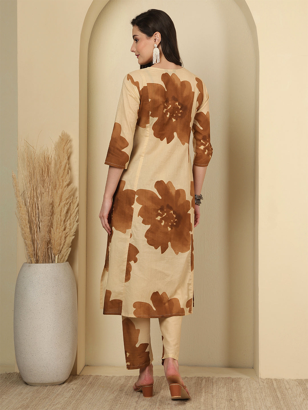 Beige Floral Printed Co-Ord Set