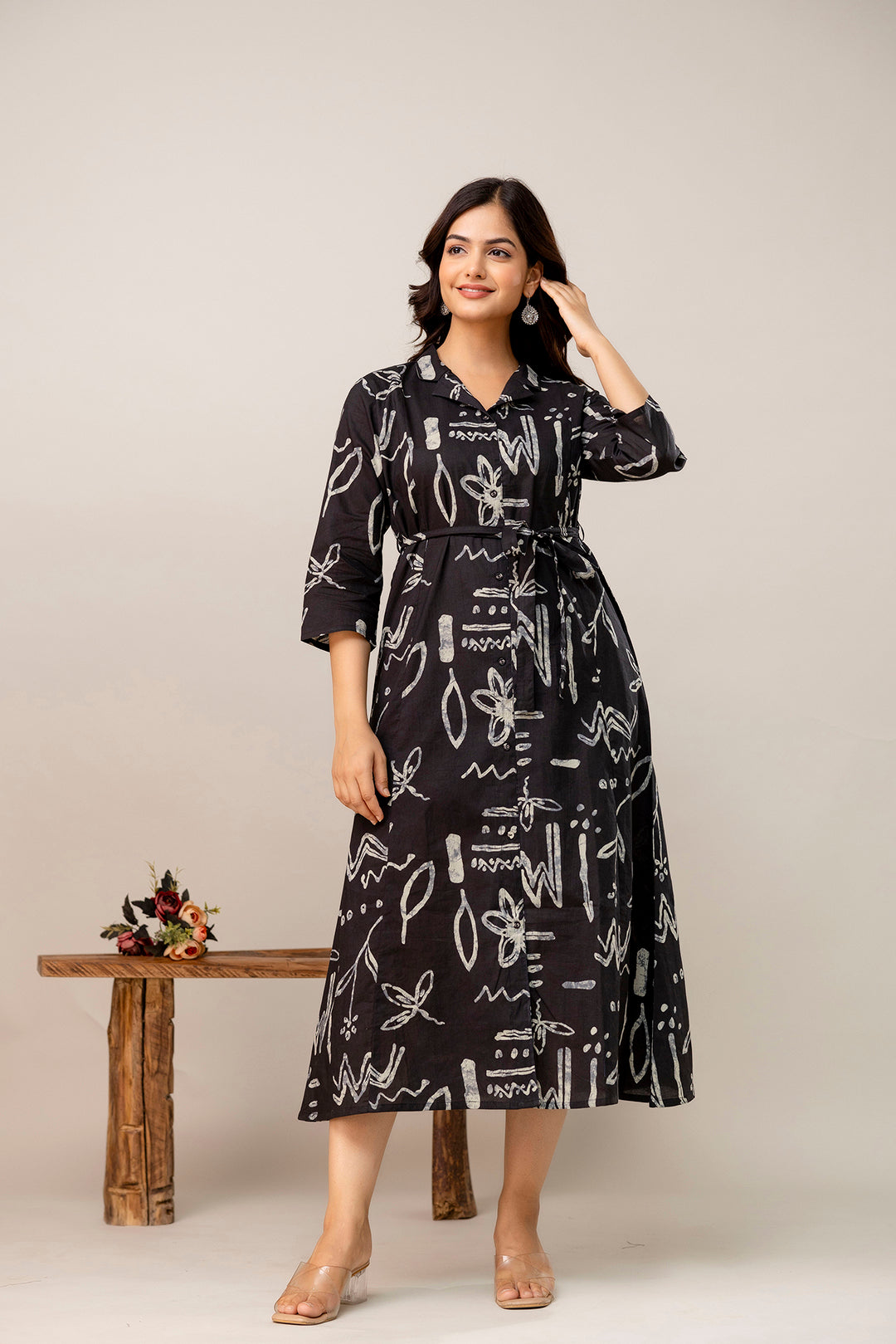 Black Printed Dress