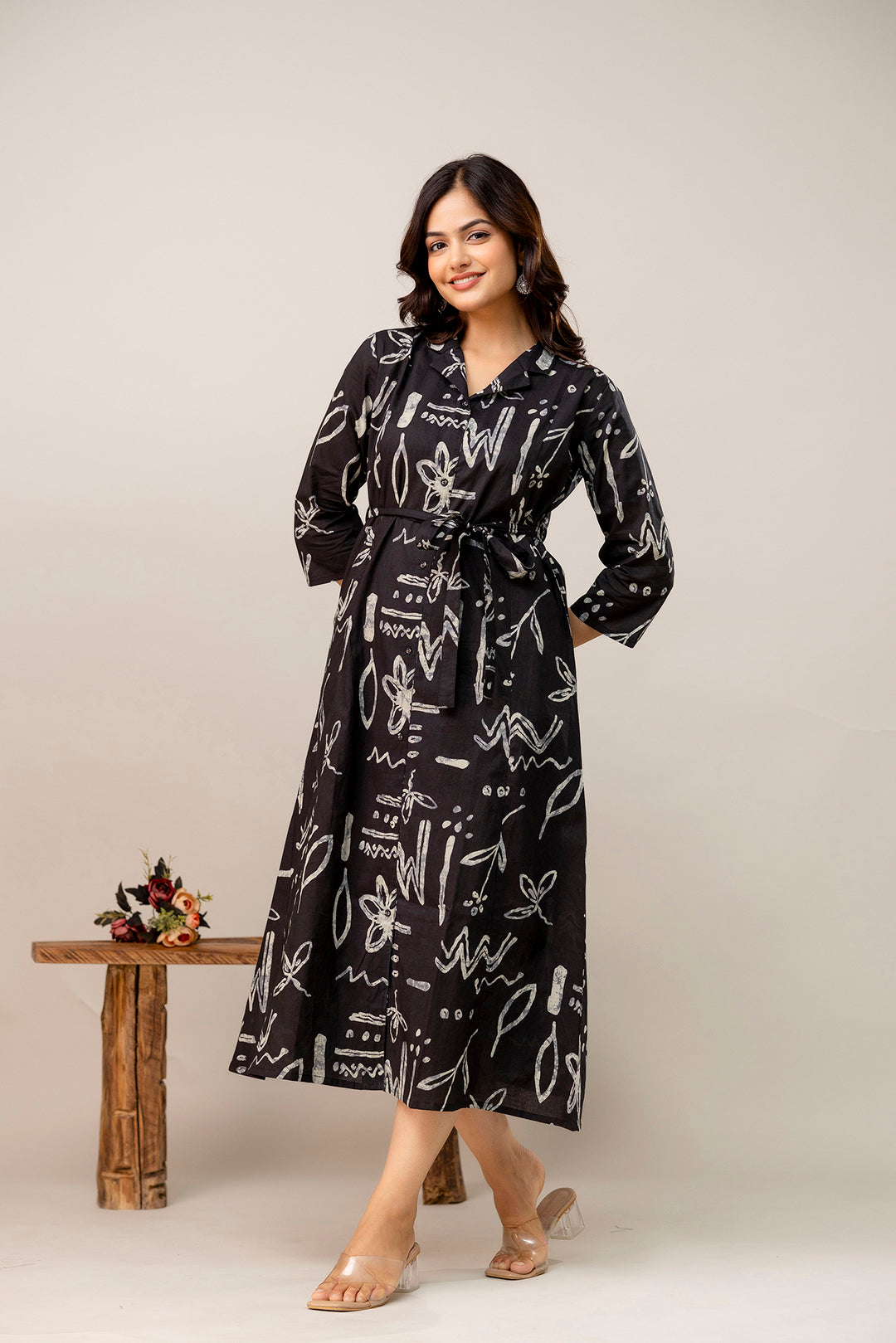 Black Printed Dress