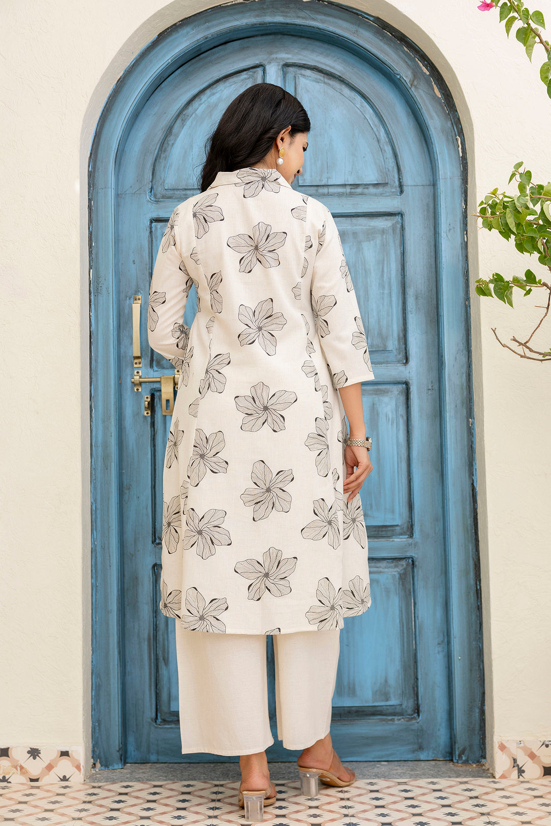 Off-White Printed Pure Cotton Coord Set